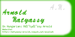 arnold matyassy business card